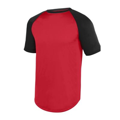 Augusta Sportswear Youth Wicking Short Sleeve Baseball Jersey Red/Black M