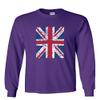 Union Jack Long Sleeve T-Shirt United Kingdom Distressed British Flag Tee Purple Small view 1