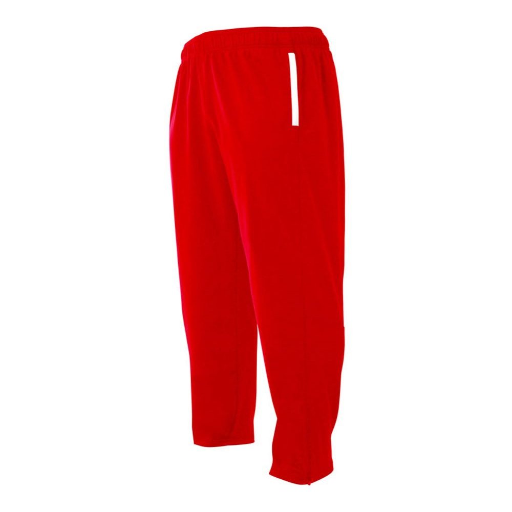 A4 Sportswear Red Adult Small Athletic Warm Up Wicking Pants Elastic Waist Band with Draw Cord
