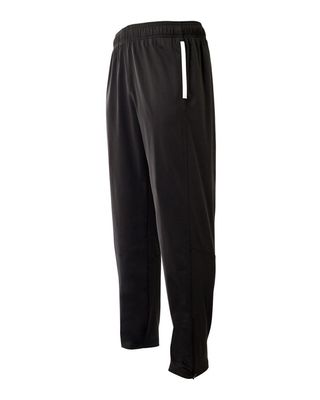 A4 Sportswear Black Adult Small Athletic Warm Up Wicking Pants Elastic Waist Band with Draw Cord