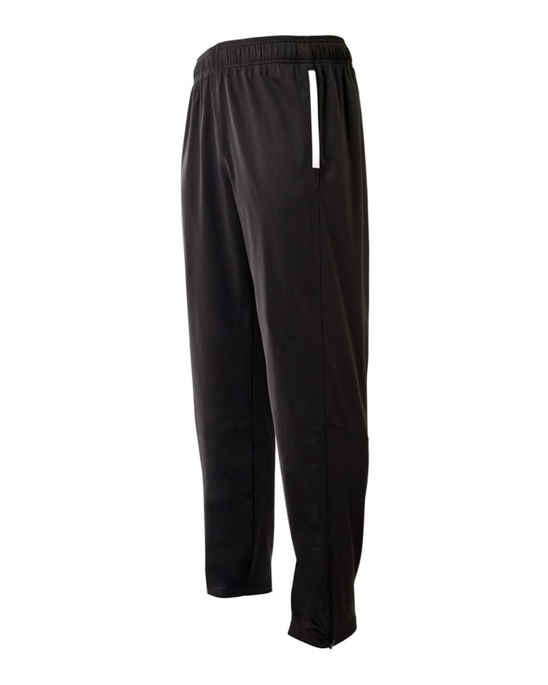 A4 Sportswear Black Adult Small Athletic Warm Up Wicking Pants Elastic Waist Band with Draw Cord