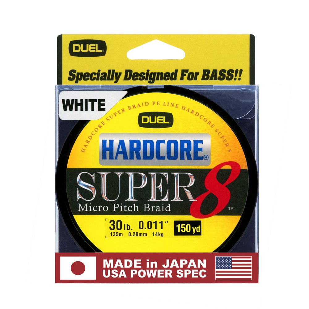 Yo-Zuri Hardcore Super 150 Yd Floating Braid, White, 30 lb