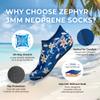 Seavenger Zephyr 3mm Neoprene Socks | Wetsuit Booties for Scuba Diving, Snorkeling, Swimming (Camouflage, Medium) view 2