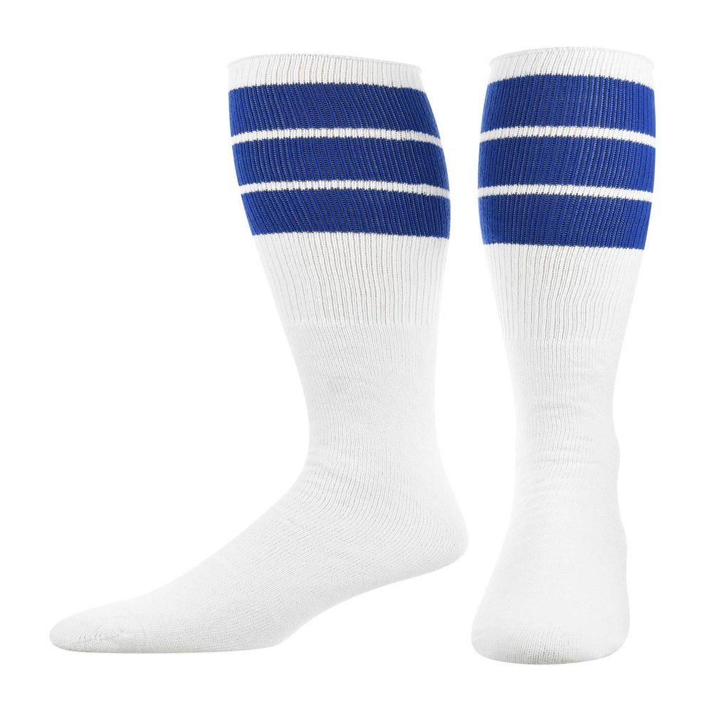 TCK Retro 3 Stripe Tube Socks (Royal, Small)