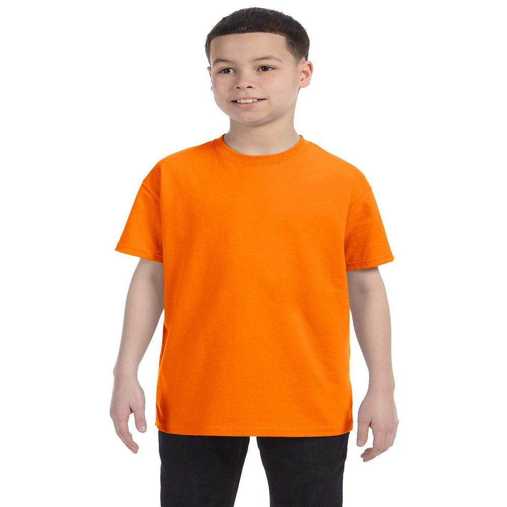 Gildan Big Boys Heavy Taped Neck Comfort Jersey T-Shirt, Tennessee Orange, XL