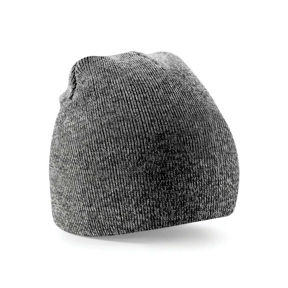 Beechfield Plain Basic Knitted Winter Beanie Hat (One Size) (Antique Gray)