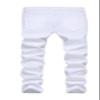 Boy's White Slim Fit Skinny Jeans Ripped Elastic Waist Pants with Zipper for Kids,White,12 Slim view 3