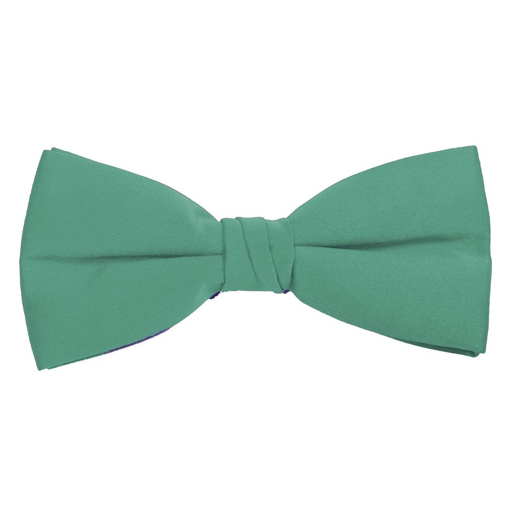 K. Alexander Solid Aqua Green Bow Tie Men's Satin Pre-tied Formal Tuxedo Bow with Adjustable Band