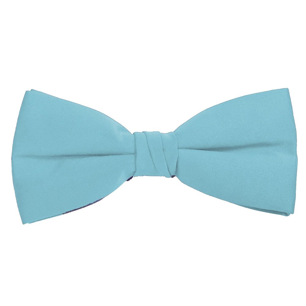 K. Alexander Solid Sky Blue Bow Tie Men's Satin Pre-tied Formal Tuxedo Bow with Adjustable Band