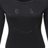 Awesome21 Glitter Smile Printed Long Sleeves Crew Neck Fashionable Sweatshirt Black Size S view 3