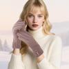 woogwin Womens Winter Gloves Touch Screen Warm Fleece Lined Thick Thermal Windproof Ladies Snow Gloves for Cold Weather (Khaki) view 2