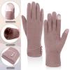 woogwin Womens Winter Gloves Touch Screen Warm Fleece Lined Thick Thermal Windproof Ladies Snow Gloves for Cold Weather (Khaki) view 4