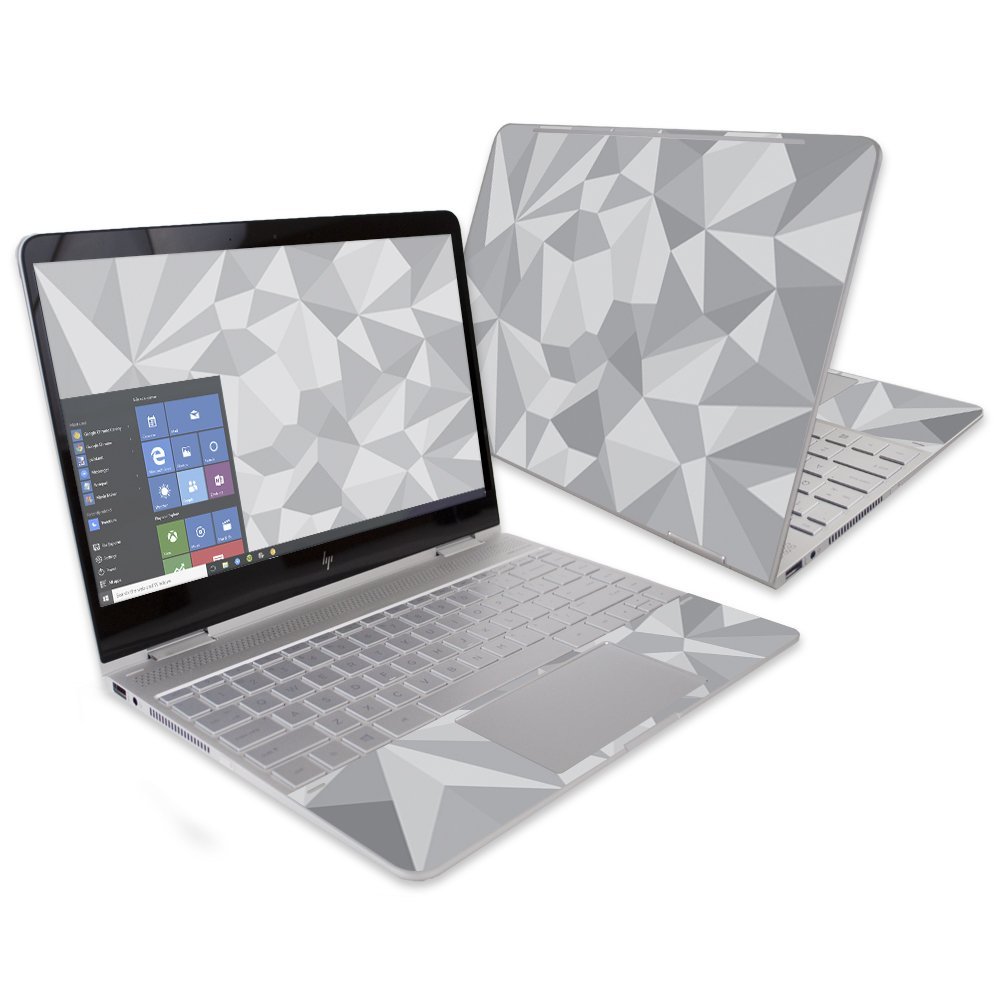 MightySkins Skin Compatible with HP Spectre x360 13" (2016) wrap Cover Sticker Skins Gray Polygon