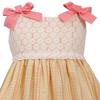 Bonnie Jean Toddler Girls Bow Shoulder Lace and Metallic Stripe Dress, Coral, 3T view 3