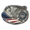 JEAN'S FRIEND Antique Silver American Hero Coast Guard Enamel Oval Belt Buckle Gurtelschnalle view 1