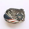 JEAN'S FRIEND Antique Silver American Hero Coast Guard Enamel Oval Belt Buckle Gurtelschnalle view 3