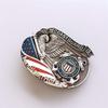 JEAN'S FRIEND Antique Silver American Hero Coast Guard Enamel Oval Belt Buckle Gurtelschnalle view 4