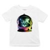 Space Cat Youth T-Shirt Astronaut Kitten Neon Galaxy Tee White Small view 1