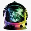 Space Cat Youth T-Shirt Astronaut Kitten Neon Galaxy Tee White Small view 4