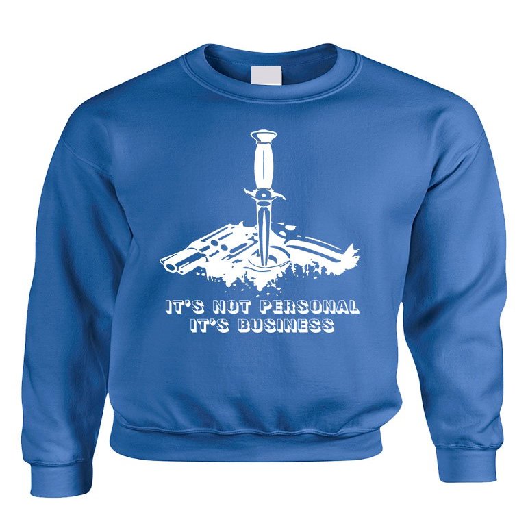ALLNTRENDS Adult Crewneck It's Not Personal It's Business Funny Top (M, Royal Blue)