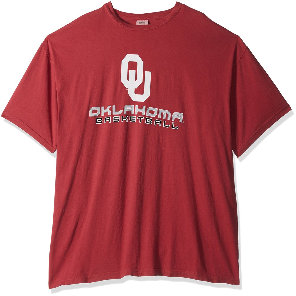 NCAA Oklahoma Sooners Basketball Energy Short Sleeve Comfort Color Tee, Medium,Chili