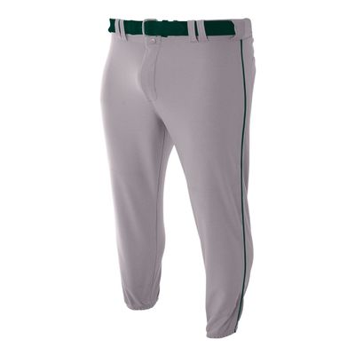 A4 Sportswear Youth Medium Dark Green with Black Side Piping Elastic Bottom Baseball Pants