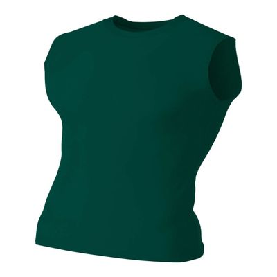 A4 Sportswear Forrest Green Adult 2XL Muscle Tee No Sleeve Tank High Performance Compression Moisture Wicking Shirt