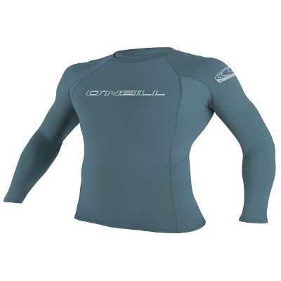 O' NEILL Men's Basic Skins 50+ Long Sleeve Rash Guard, Dusty Blue, XL