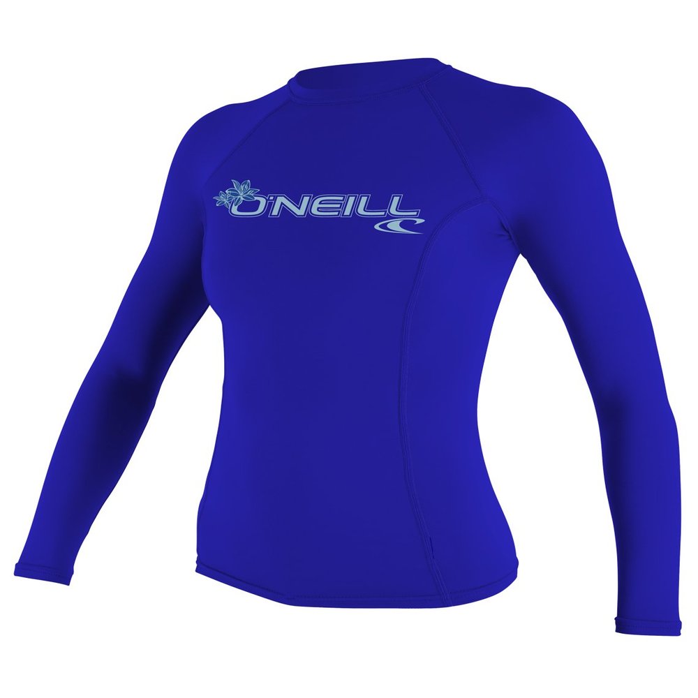 O'Neill Wetsuits Women's Basic 50+ Long Sleeve Rash Guards, Tahitian Blue, X-Small US