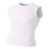 A4 Sportswear White Adult Large Muscle Tee No Sleeve Tank High Performance Compression Moisture Wicking Shirt view 1