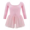 TiaoBug Kids Girls Classic Long Sleeve Ballet Dance Tutu Dress Gymnastic Leotard Pink 10-12 view 1