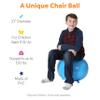 Fun & Function - Chair Ball - Yoga Ball Chair for Kids - Flexible Seating for Classroom, Elementary & Middle School - Wiggle Chair for Kids - Blue - 21" - Child Ball Seat view 3