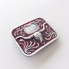 Vintage Red Enamel Western Long Horn Bull Bottle Opener Belt Buckle view 2