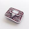 Vintage Red Enamel Western Long Horn Bull Bottle Opener Belt Buckle view 4
