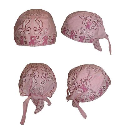 Breast Cancer Pink Ribbon/Paisley Do Rag Doo Rag Skull Cap Head Wrap
