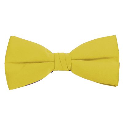 Solid Baby Yellow Bow Tie Men's Satin Pre-tied Formal Tuxedo Bow with Adjustable Band by K. Alexande