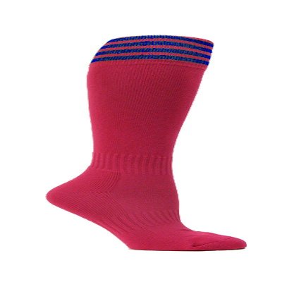 Hot Pink Striped Youth Breast Cancer Awareness Football Soccer Sport Knee High Socks(1 Pair), Blue, Large