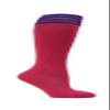 Hot Pink Striped Youth Breast Cancer Awareness Football Soccer Sport Knee High Socks(1 Pair), Blue, Large view 1