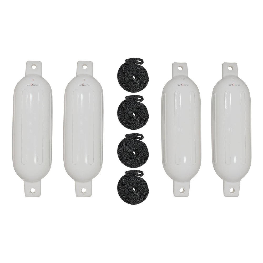 Extreme Max 3006.7381 BoatTector Inflatable Fender Value 4-Pack - 6.5" x 22", White