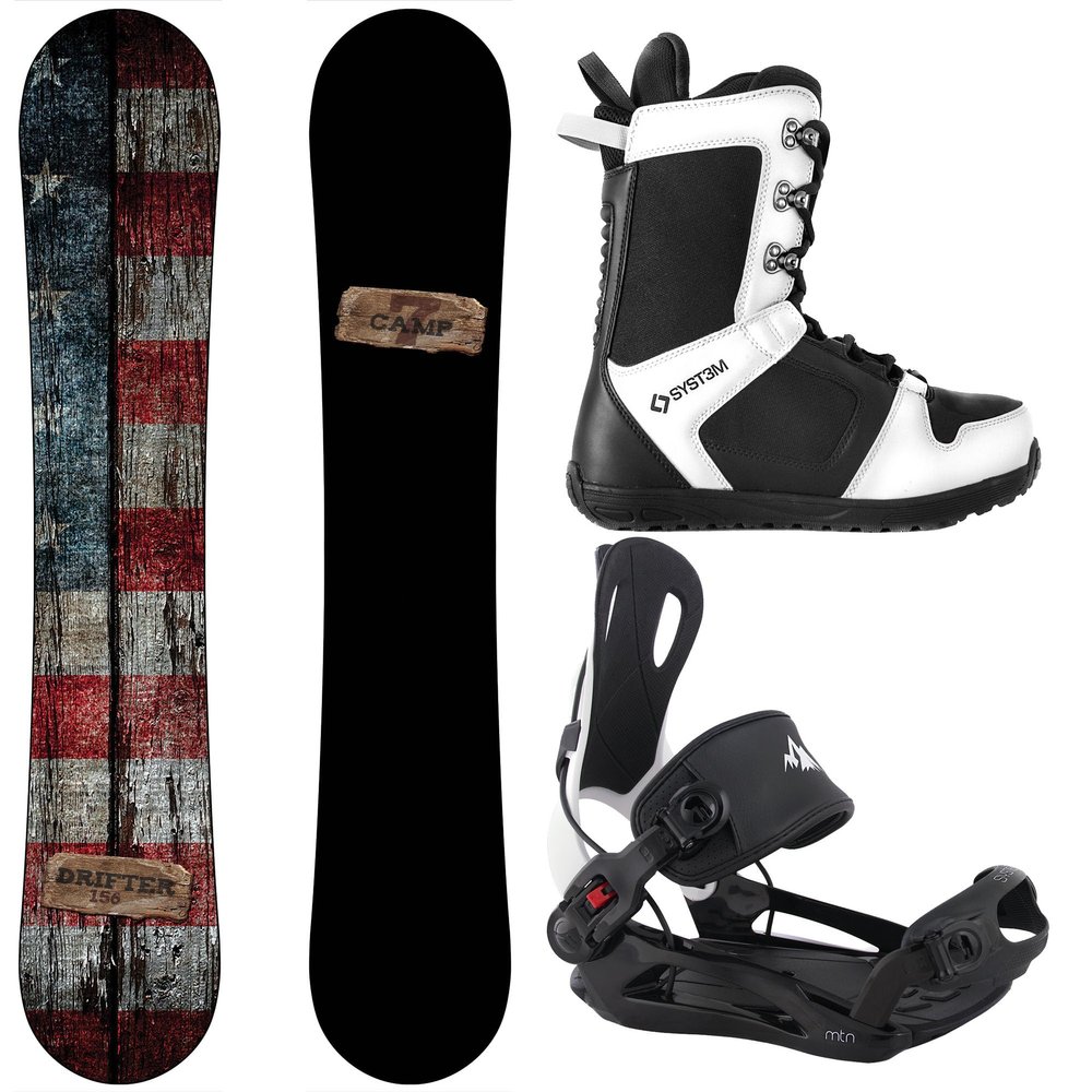Camp Seven Package Drifter CRCX Snowboard-163 cm Wide-System MTN Binding Large-System APX Snowboard Boots-9
