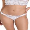 PilyQ Women's Waterlily Lace Fanned Teeny Bikini Bottom, White, S view 1