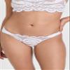 PilyQ Women's Waterlily Lace Fanned Teeny Bikini Bottom, White, S view 2