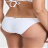 PilyQ Women's Waterlily Lace Fanned Teeny Bikini Bottom, White, S view 3