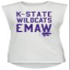 NCAA Rocker Women's Sleeveless Drop Tail Tank, White, Medium, Kansas State Wildcats view 1