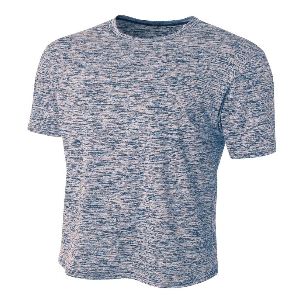 A4 Sportswear Navy Blue Adult 2X Space Dye Tech Moisture Wicking Cool Base Tee