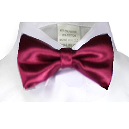 Unotux Formal Party Christmas Celemony Suits Satin Maroon Bow Tie Baby Boy Men SM-XL (XL (5" Across x 2.75" Height))