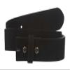 1 1/2" Snap On Suede Leather Belt Strap, Black | 32 view 1
