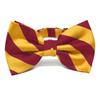 tiemart Striped Bow Tie (Crimson Red and Golden Yellow) view 1
