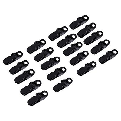 20x/40x Camping Awning Canopy Clamp Kit Heavy Duty Tarp Clips Set Car Boat Cover Emergency Tent Snap Tighten, Black (20 Pack)