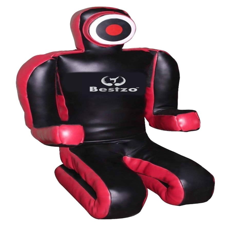 Bestzo MMA Martial Arts Brazilian Grappling Dummy Wrestling Grappling Dummy Black,Throwing Dummy for Karate,Boxing Training Synthetic Leather- 59 inches-Unfilled